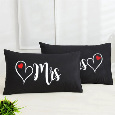 Personalized Mr and Mrs Pillowcases Wedding Gift Cotton