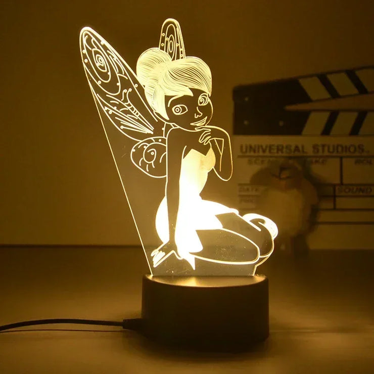 New Cute Disney Princess Cartoon figure Night Light  stand Fairy Tinkerbell