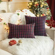 Living Room Sofa Christmas Red Plaid Pillow Case Modern Cushion Cover