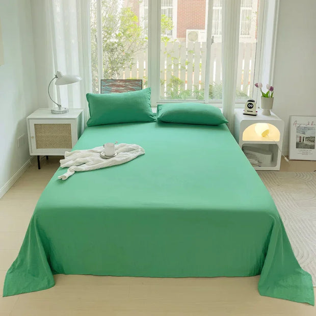 Simple Solid Color Olive Green Bed Sheet Set, Ultra-Soft Sheets