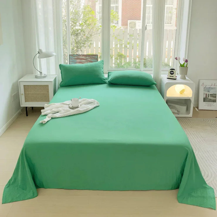 Simple Solid Color Olive Green Bed Sheet Set, Ultra-Soft Sheets