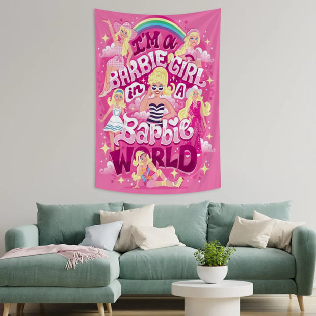 Barbie Hot Pink Tapestry  Room Décor Aesthetic Home Decoration Bedroom Wall Art