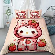 Duvet Cover Hello Kitty Cartoon Bedding Set Comfort Quilt Cover Double Queen Size Luxury for Kids Bedroom Decoration