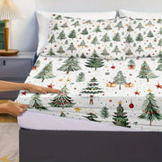 Fiber Polyester Christmas Tree Flashing Digital Bed Sheet Set, Soft, Comfortable, Bed, Eight Sizes