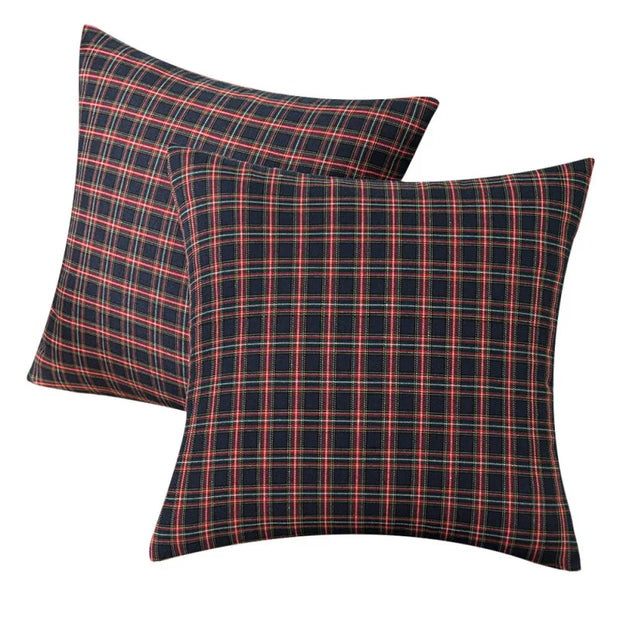 Living Room Sofa Christmas Red Plaid Pillow Case Modern Cushion Cover