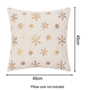 Christmas Throw Pillow Cover Plush Sequin Snowflakes