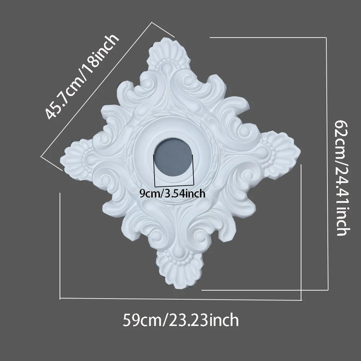 White PU Lamp Plate Imitation Plaster Chandelier Base Foam Plastic