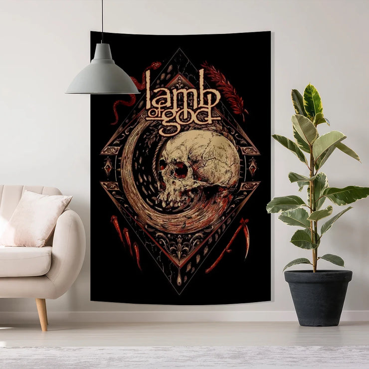 American Pop-Rock Lamb Of Gods Background Decorative Tapestry