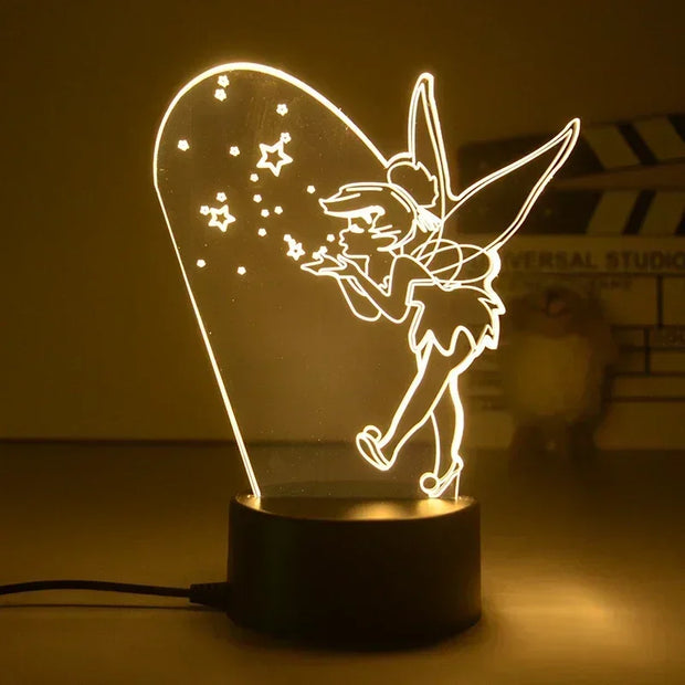 New Cute Disney Princess Cartoon figure Night Light  stand Fairy Tinkerbell