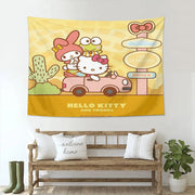 Cute Anime Sanrio Hello Kitty Kawaii Tapestry   Room Ornaments Decoration Bedroom Wall Décor