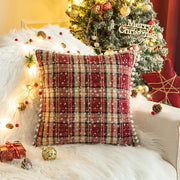 Living Room Sofa Christmas Red Plaid Pillow Case Modern Cushion Cover