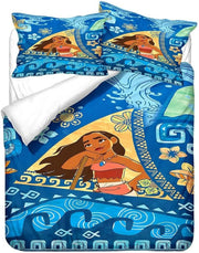 Anime Moana Maui Quilt Duvet Cover Disney Moana Bedding Set and Pillowcase