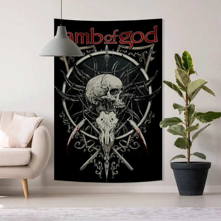 American Pop-Rock Lamb Of Gods Background Decorative Tapestry