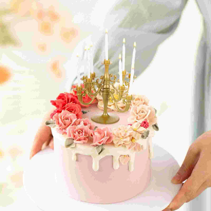 Cake Scenic Candles Topper Chandelier Reusable Wedding Cupcake Decor