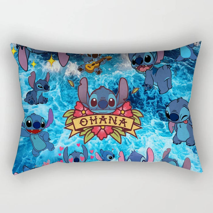 30x50cm Disney Stitch Throw Pillowcase Anime Cartoon Lilo & Stitch Printing Sofa Pillow