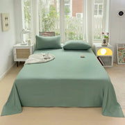 Simple Solid Color Olive Green Bed Sheet Set, Ultra-Soft Sheets