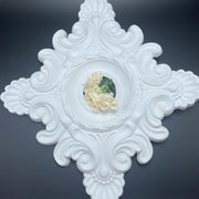 White PU Lamp Plate Imitation Plaster Chandelier Base Foam Plastic