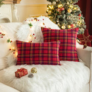 Living Room Sofa Christmas Red Plaid Pillow Case Modern Cushion Cover