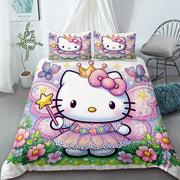 Duvet Cover Hello Kitty Cartoon Bedding Set Comfort Quilt Cover Double Queen Size Luxury for Kids Bedroom Decoration